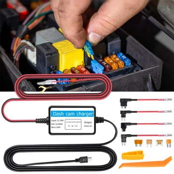 Автомобилен Видеорекордер За Запис на Hardwire Kit 5V 2A Видео Mini USB Зарядно Устройство Линия на Защита От Ниско Напрежение Огледало DVR Hardwire Cable Kit 12-30V