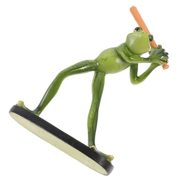 Статуя на жаба, скулптура жаби от смола, статуетка животно, домашен офис бюро, градина, декорация във формата на жаба от смола