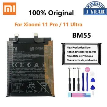 100% Оригинална батерия на телефона BM55 5000 ма за Xiaomi 11 Pro Ultra 11Pro 11Ultra, сменяеми батерии за мобилни телефони Bateria