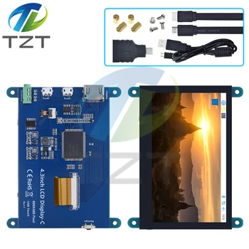 TZT 4,3 Инча USB Сензорно Управление HDMI LCD Дисплей, Капацитивен Сензорен Панел 800*480 5-Точков Сензорен IPS Монитор За Raspberry Pi