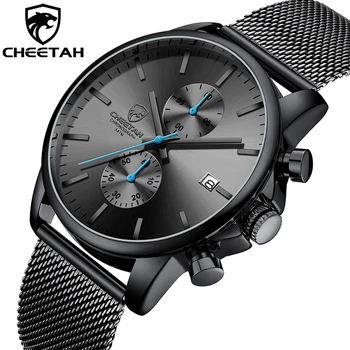 Нови мъжки часовник CHEETAH, най-луксозна марка, модерни спортни кварцови часовници, мъжки часовници с хронограф от неръждаема стомана, Relogio Masculino