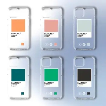 Pantone Colorful Card Обикновен Калъф За Телефон iPhone 11 12 Mini 13 14 Pro XS Max X 8 7 Plus 6s 5 SE XR С Прозрачна Обвивка