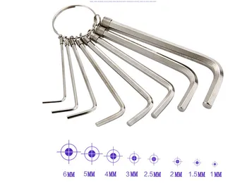 Мини-гаечен ключ 1,5-6 мм, 8 бр. отвертка, набор от инструменти, сачмени шестостенни ключове, комплект за професионални ръчни инструменти, набор от гаечных ключове с механизма на палеца