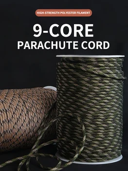 На 30 м от 4 мм открит на 7-жилен паракорд силно отразяващи въже за парашутисти и аварийно-спасителна въже въжета за оцеляване эвакуационная въже, палатка дърпане на въже