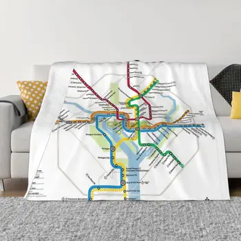Карта на метрото WMATA - Ультрамягкое одеяло от микрофлиса