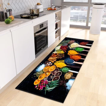 Модерен кухненски килим подправка, сол, черен пипер розова рамка, която да смекчи дневна спалня декорация на пода коридор мат подложки