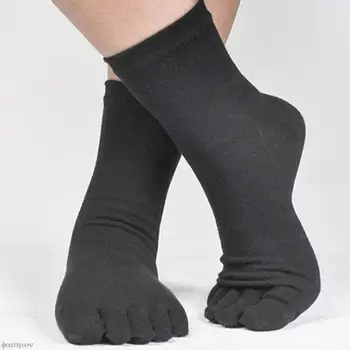 Памучни Чорапи с пет пръста Чорапи с пет пръста Мъжки Дишащи Дамски памучни Чорапи за спорт и джогинг Плътен цвят Черен Бял Сив Удобен