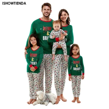 Коледна пижама Семейни пижамные комплекти Комплекти дрехи за отца и сина Коледни семейни пижами, Дрехи за майка и дъщеря Коледа