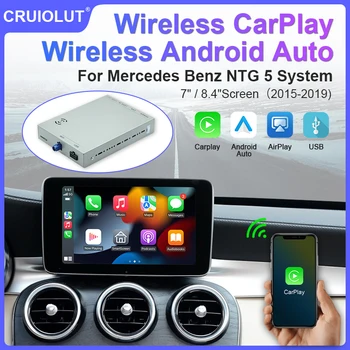 Безжична CarPlay Android авточасти за Mercedes Benz NTG 5 A B C D E GLA GLC GLE GLS V Class CLS CLA Coupe Модул Декодер Огледално Връзка