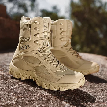 Луксозни маркови мъжки армейските обувки, Нова туристическа обувки 2023 година, ново записване, мотоциклетни ботуши за мъже, мъжки удобна градинска обувки