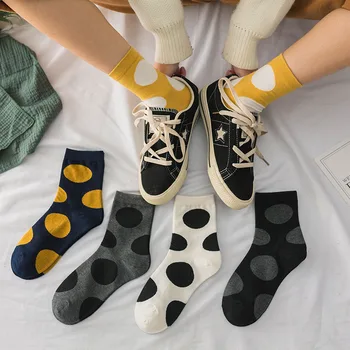 Чорапи на точки за момичета И момчета от Есен Зима Дишащи Топли Чорапи Мъжки Памучни чорапи в стил Харадзюку Корейски Универсални чорапи Kawai