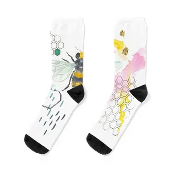 Абстрактни чорапи Honey Bee спортни чорапи коледни подаръци топли чорапи Мъжки чорапи Дамски