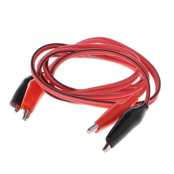 Двойна червени и черни тестови кабели с клипове тип 