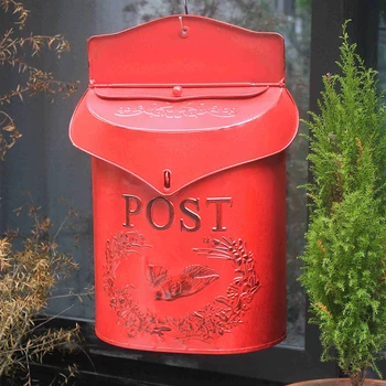 Iron пощенска кутия в европейски стил в стил ретро, Пощенска кутия, Запечатани с пощенската кутия, пощенската кутия за предложения, Украса на сватбената градина, Декорация на дома