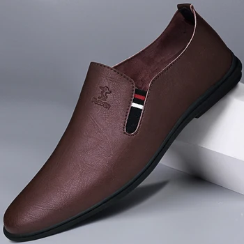 Мъжки лоферы 2023, мъжки удобна бизнес обувки, универсална мъжки ежедневни обувки за шофиране, класически модни обувки от естествена кожа, мъжки