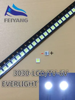 100ШТ Led светлини EVERLIGHT 1-2 Вата 3030 6 В Студено бяло 125-150ЛМ LCD подсветка за ТВ-приложения 62-123TUN2C/F110140N57SBF-T