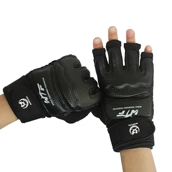Висококачествени ръкавици за кикбоксинга Ръкавици за ММА Муай Тай Тренировъчното боксерское екипировка Полурукавицы от изкуствена кожа Черно боксерское екипировка