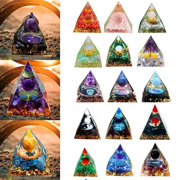 Пирамида от оргонита, Лечебен кристал от перидота, генератор на енергия Пирамида Символизира Късмета, Защита, Интериор за медитация