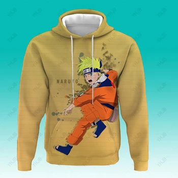 Наруто Rapids Аниме и Манга Лято За момчета и момичета Красотата на Ежедневната мода Cartoony пуловер с качулка, пуловер, детски дрехи За деца