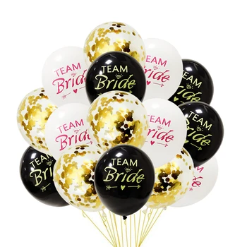Екипът на Булката Латексови балони с конфети, Украшение на Моминското парти на Булката за Младоженци балон за душата на Сватбени декорации балон